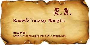 Radvánszky Margit névjegykártya